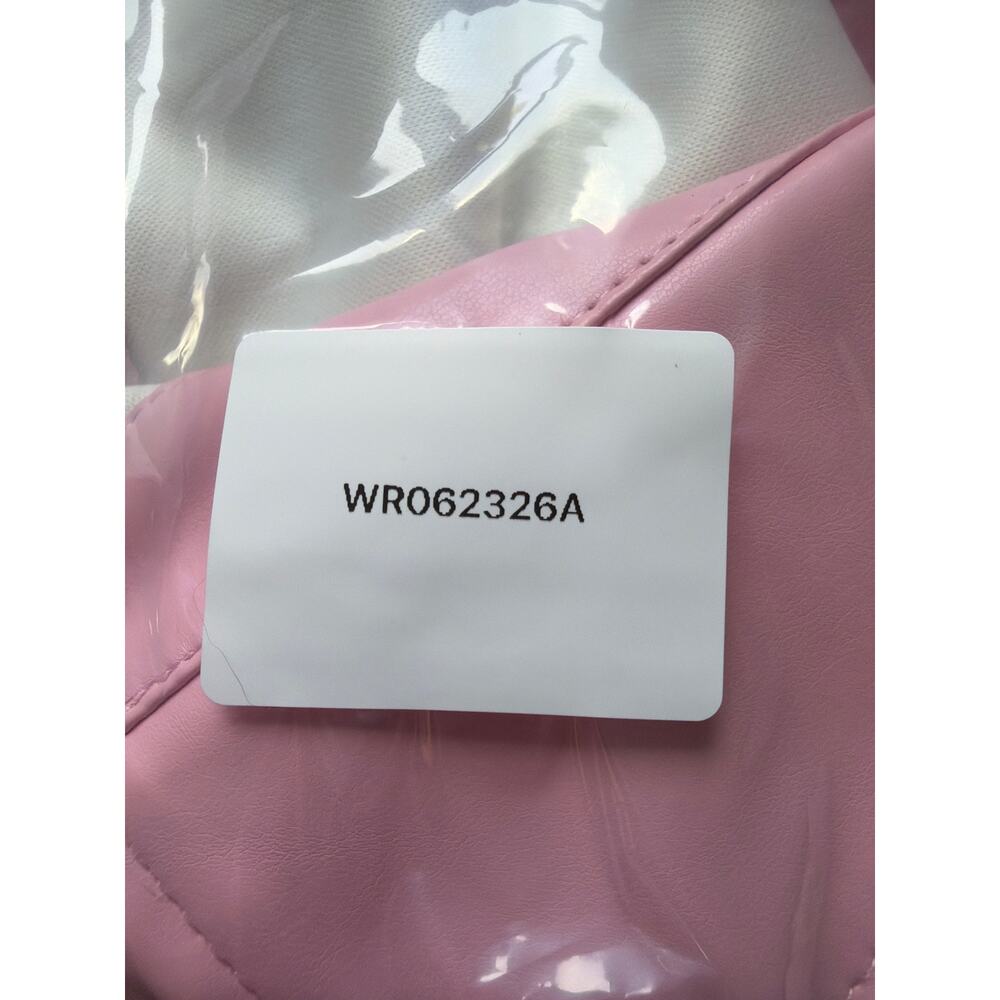 Entro Pink Faux Leather Romper Womens Small Snap Front Vegan Leather - Picture 8 of 8